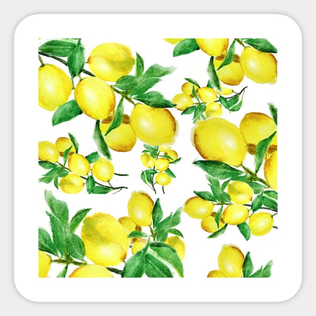 lemon pattern art Sticker by colorandcolor